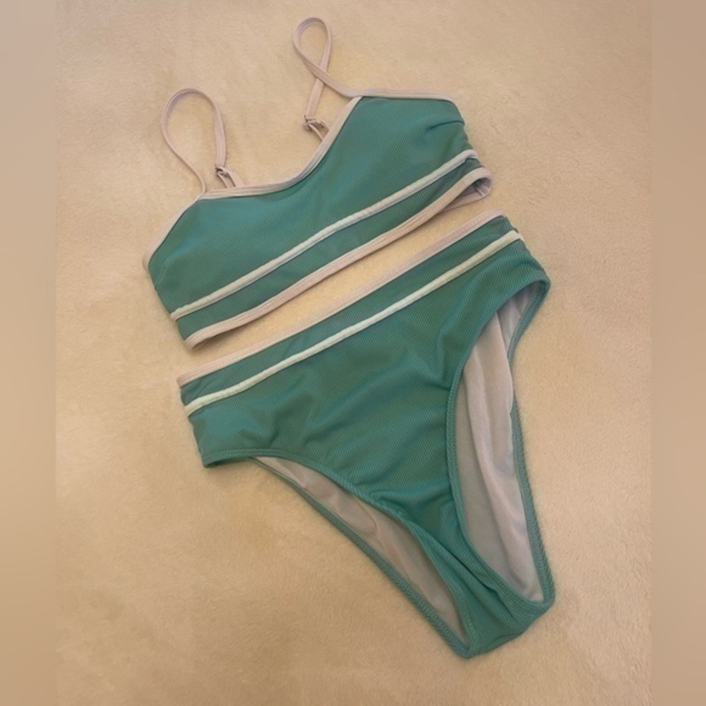 SHEIN MINT GREEN / WHITE BIKINI SZ SMALL